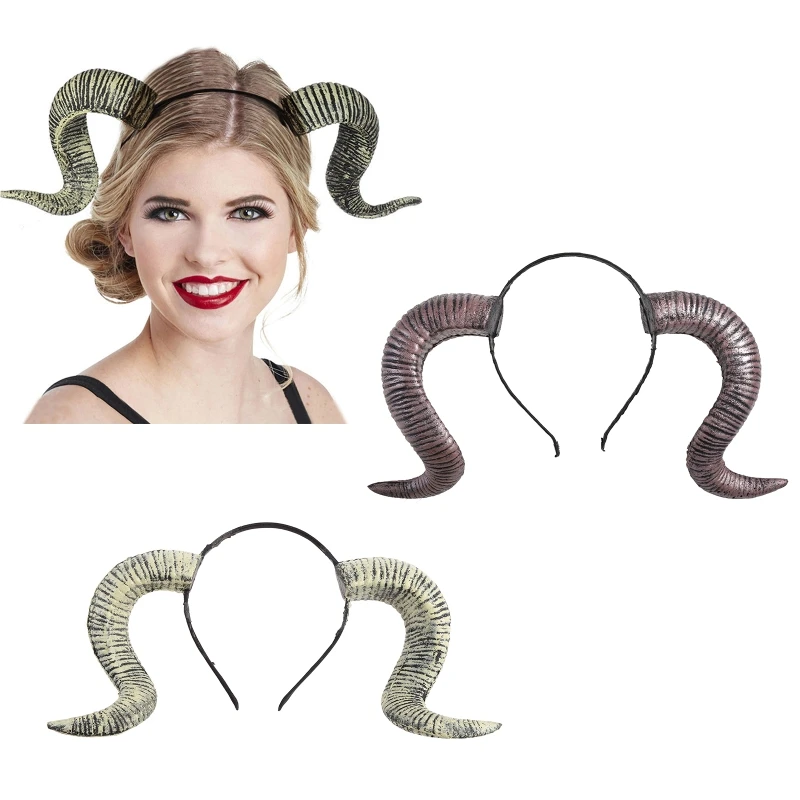 

Devil Horn Headband Sheep Horn Hair Hoop for Halloween Party Wear Hairband Carnival Props Theme for Creative Party Dropship