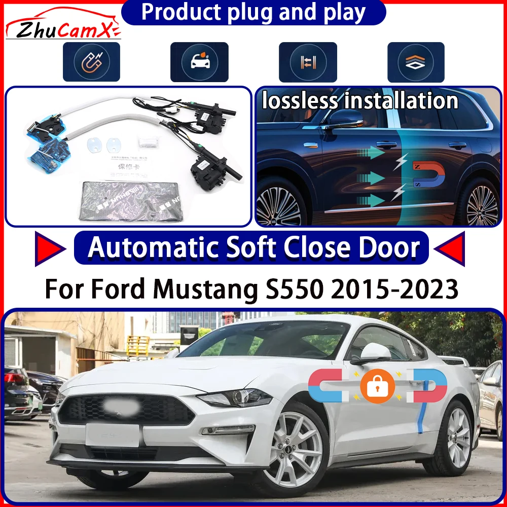 Electric Door Lock Actuator for Ford Mustang S550 2015-2023 Soft Close Door Kit Power Latch System Auto Pull Door Easy Close