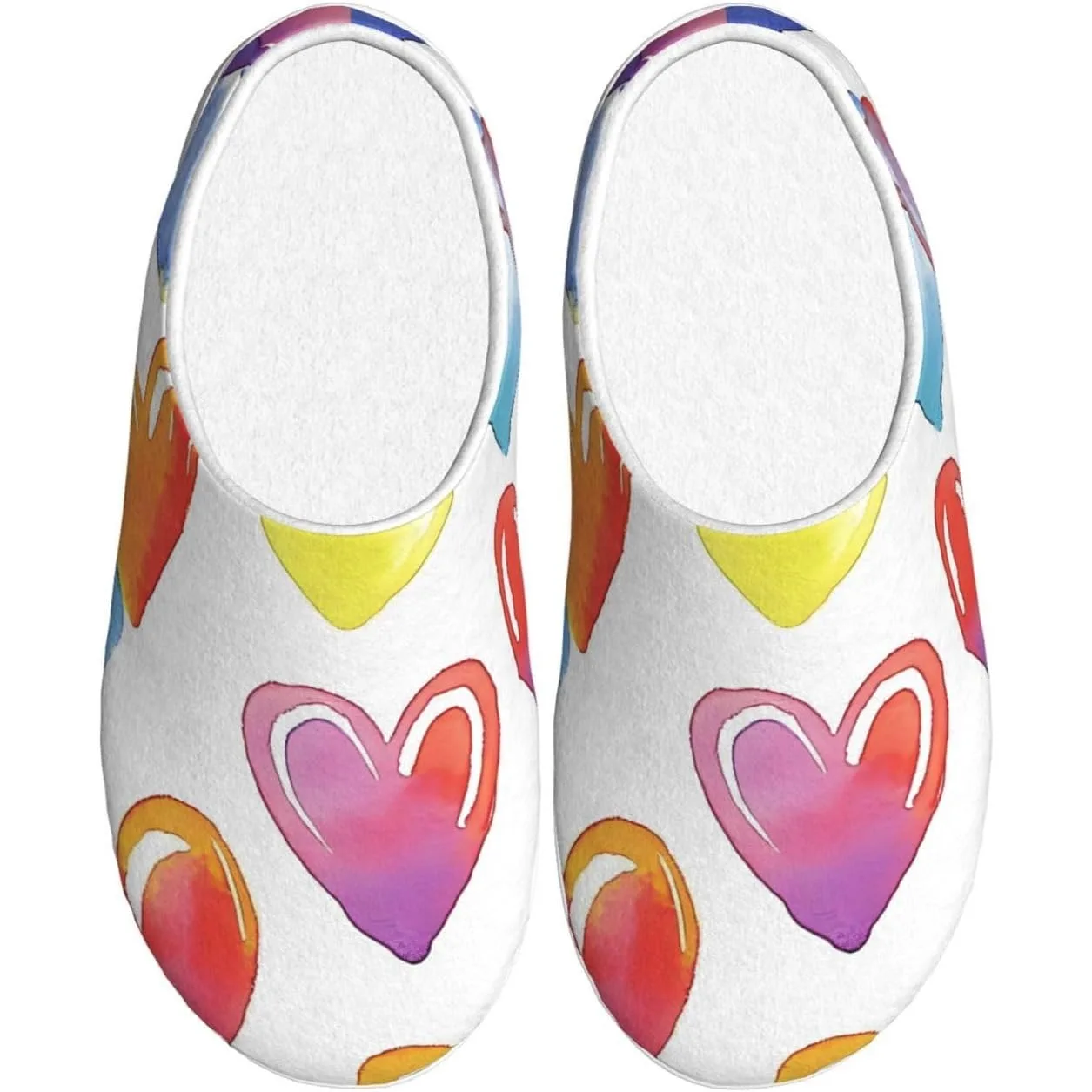 

Colorful Heart Women’s Cozy Slippers Soft Cotton Indoor & Outdoor House Slippers With Anti-Slip Sole