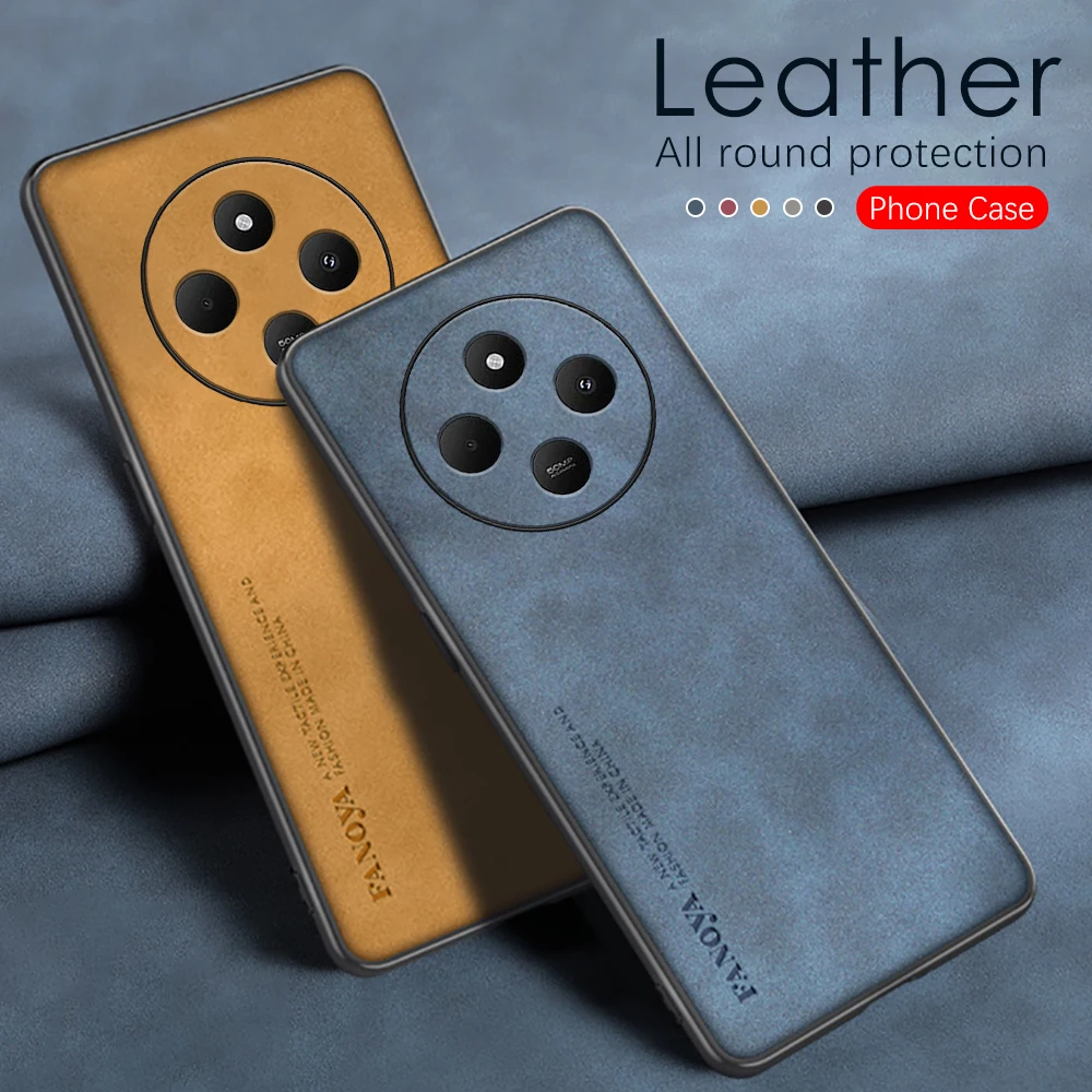 Redme14C Sheepskin Leather Protective Case For Xiaomi Redmi 14C 4G Anti Drop Shell For Redmi14C Redmi14 C 14 Soft Lambskin Coque