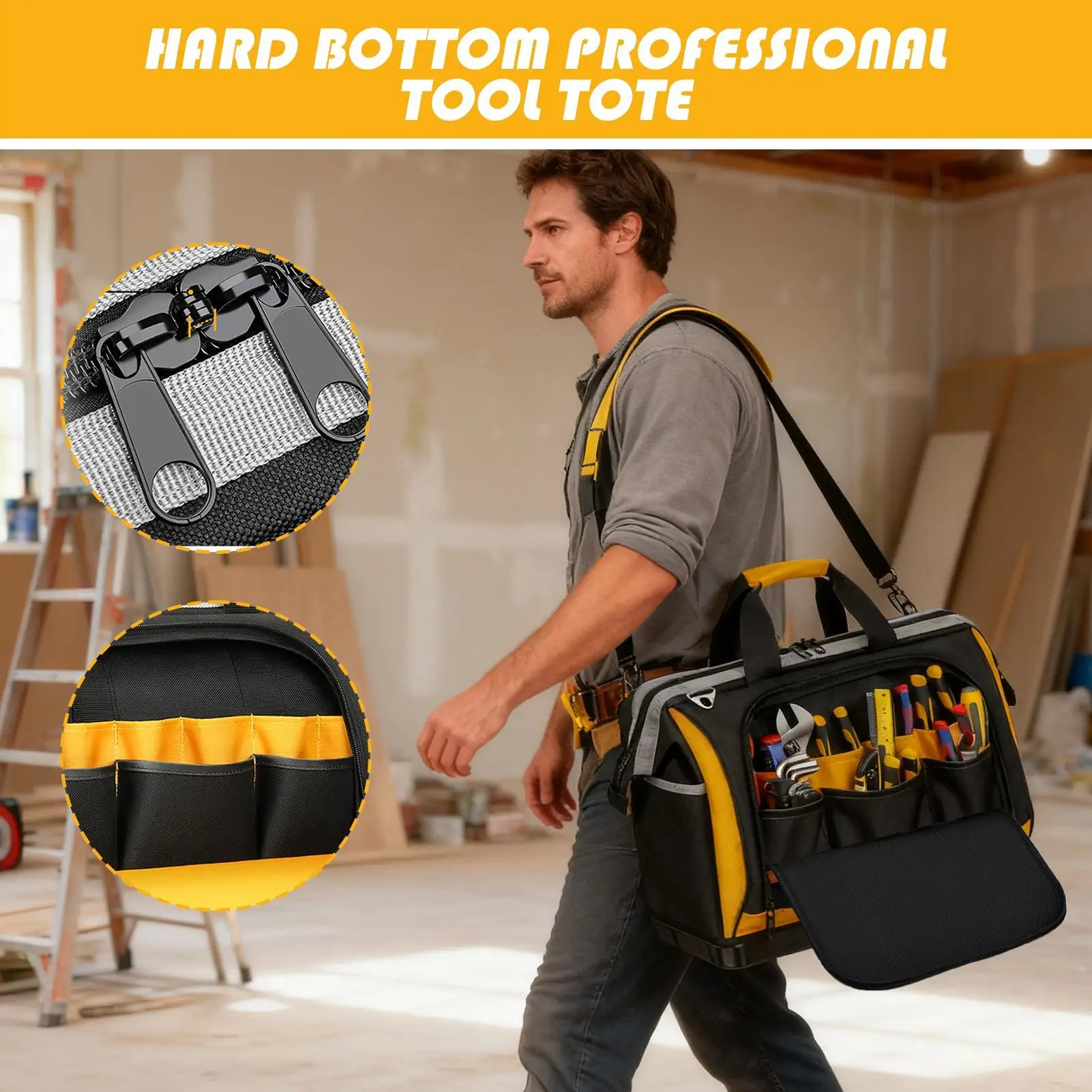 Tool Tote Oxford Fabric Electrician Organizer Caddy Tool Carrier Tote For Home Repairs Garage Storage Professional Work