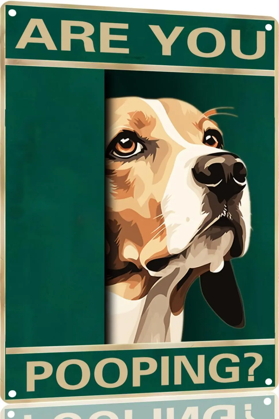 Beagle Vintage Metal Tin Sign Are You Pooping Sign Bathroom Funny Art Poster Decoration Toilet Cave Bar Home Bathroom Wall  sign
