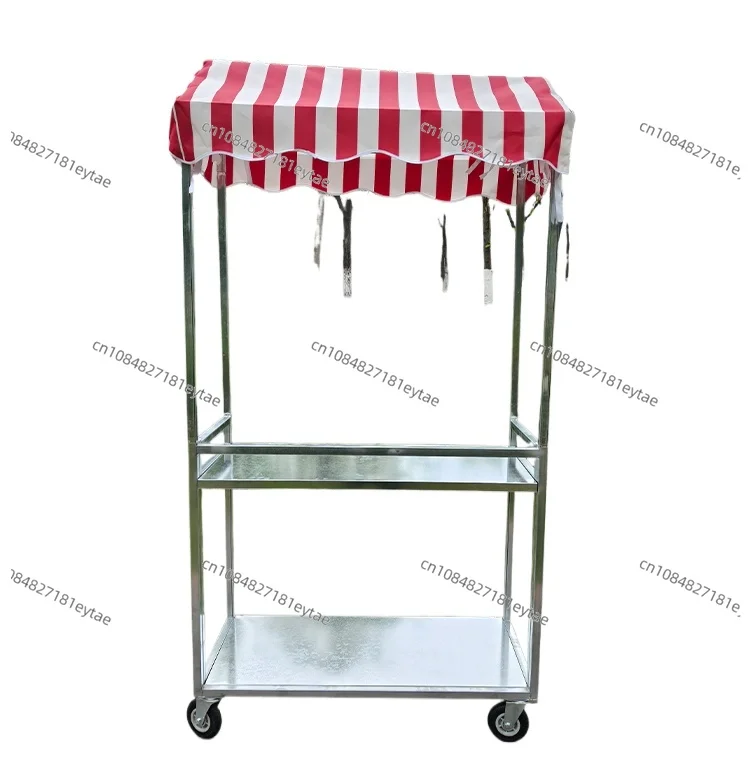 Foldable Internet Celebrity Snack Cart, Night Market Food Vendor Trolley for Entrepreneur Starter