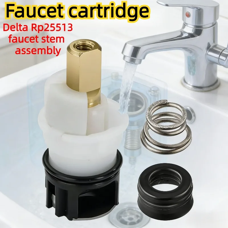 Faucet Spool for Rp25513 Faucet Stem Assembly Brass Leakproof Exact Fit Bathroom Kitchen Repair Replacement Valve Core Accessory