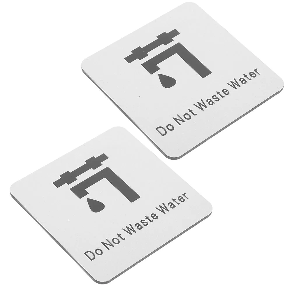 

2Pcs Water Conservation Sign Aluminum Save Water Notice for Bathroom Kitchen Self Adhesive Warning Sticker Sink Conservation