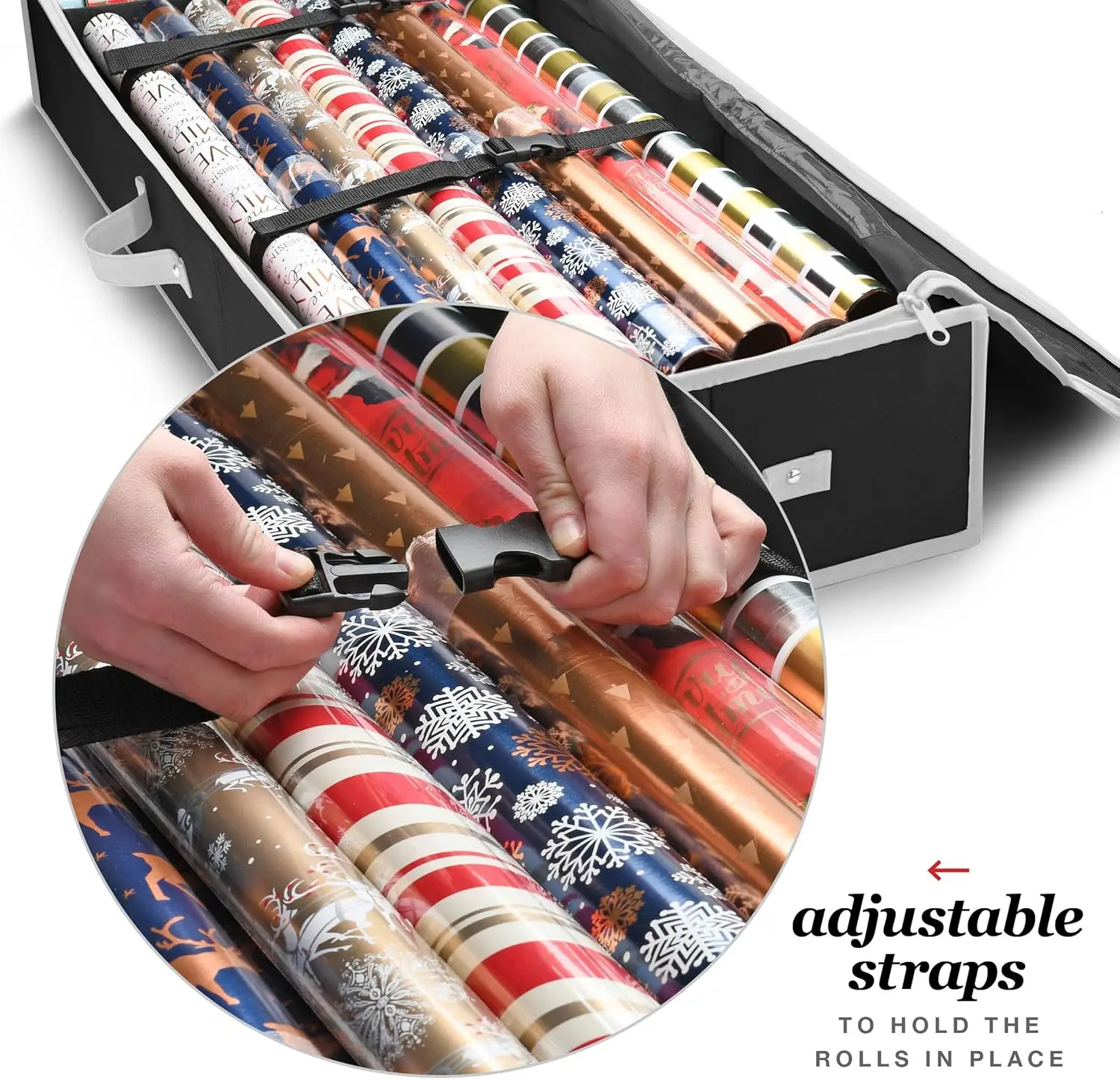 Wrapping Paper Organizer Storage for Christmas Gifts Wrapping Paper (6 Colors) Underbed Storage Container