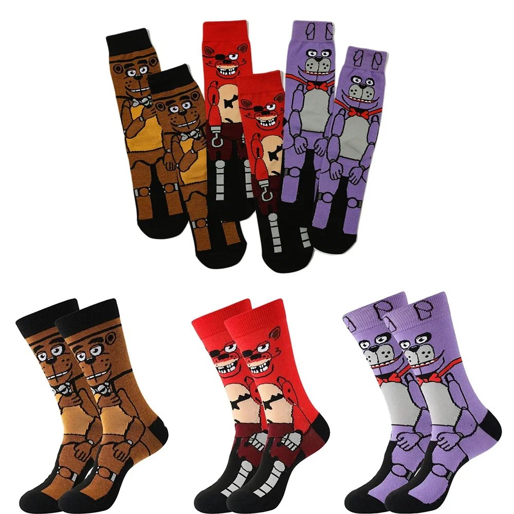 FNAF Adult long Socks Five Nights At Freddy's Stocking Anime Ventilate Deodorization Sweat Absorption Cotton Socks Kids Gifts