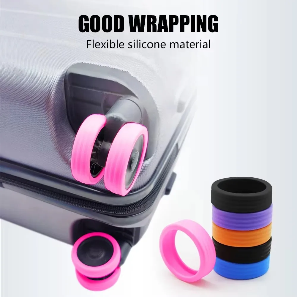 16pcs Silicone Wheel Protector Luggage Compartment Wheel Protect Cover Trolley Case Silent Caster Sleeve Suitcase Accessories