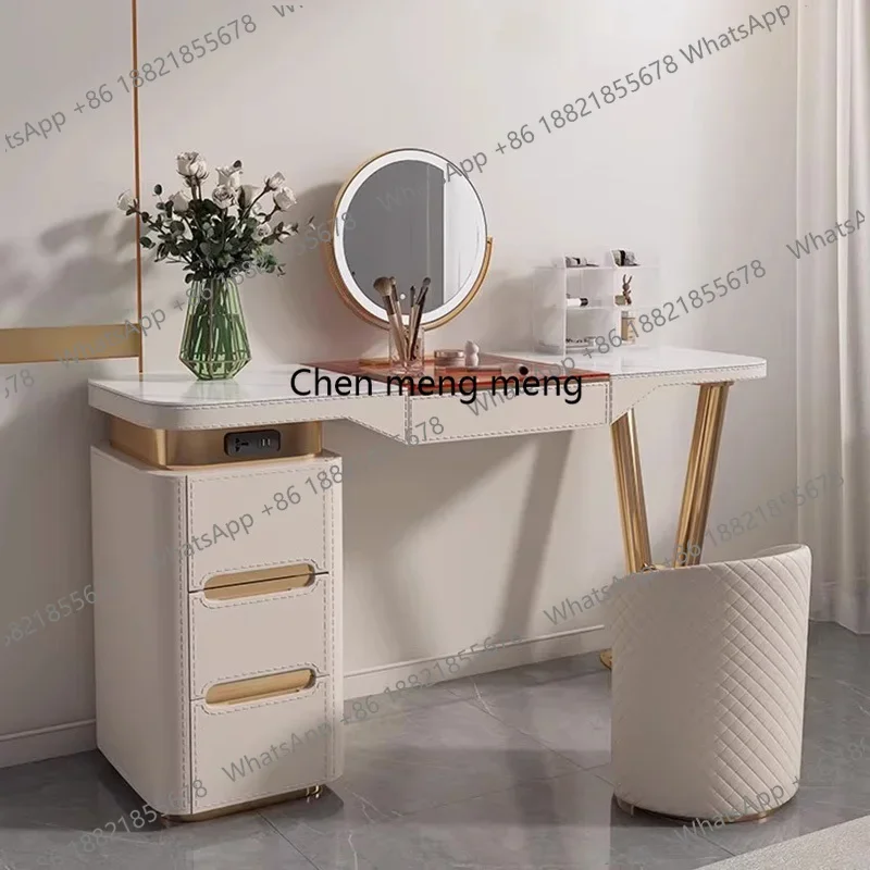 

z0189Nail Accessories Vanity Table White Makeup Mirror Desk Chair Dressing Table Modern Jewelry Cheap Penteadeira Home Furniture