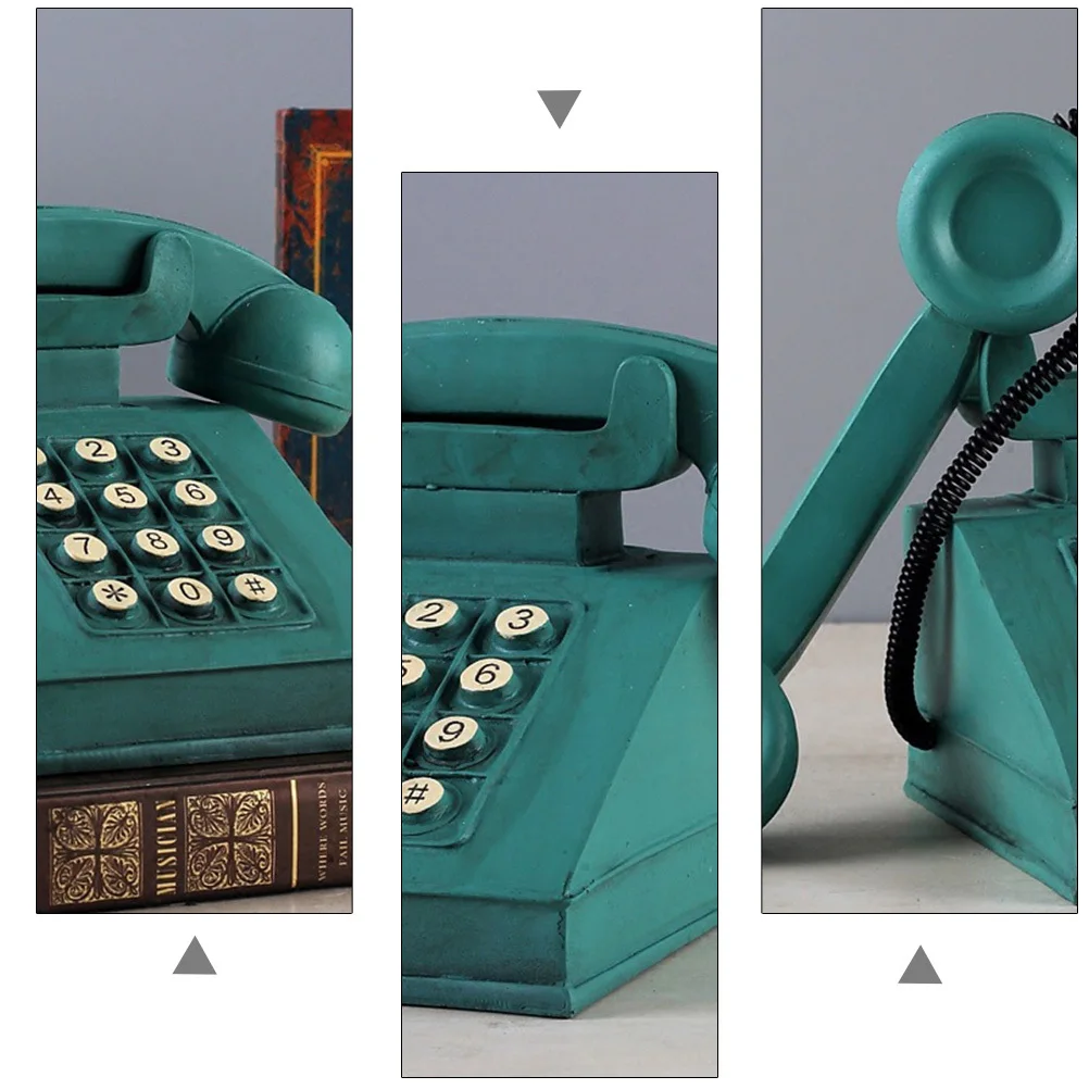 

Retro Telephone Saving Pot Green Home Decoration Exquisite Unique Style Kids Money Jar Resin Change Container Gift