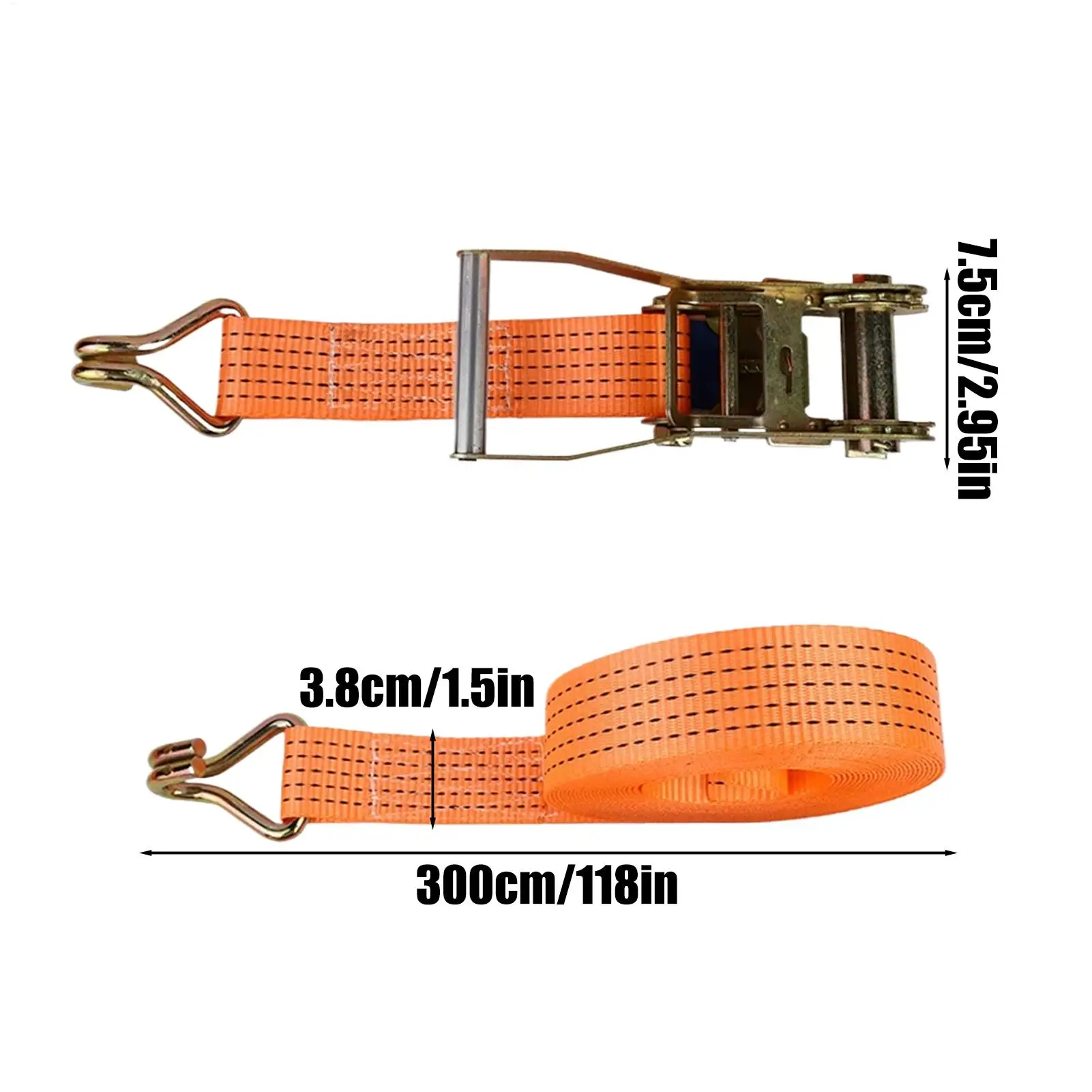 Wheel Straps 4 Piece Heavy Duty Carabiner Ratchet Tie Down For Car Van Truck Vehicle Motorcycle Bike Boat Kayak Cargo view 6