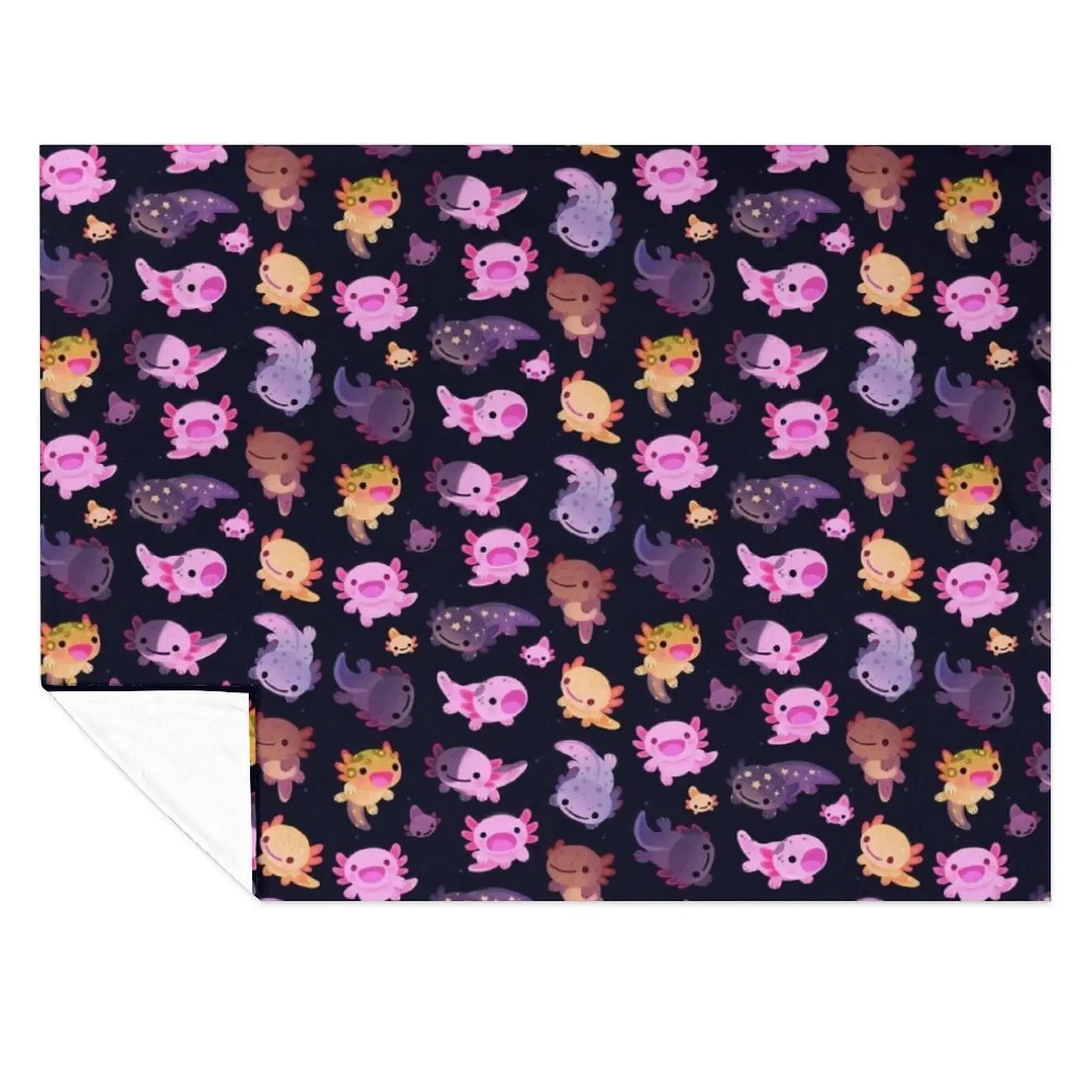 

Happy axolotl Throw Blanket Sofas Blankets Sofas Of Decoration Plaid on the sofa Picnic Blankets