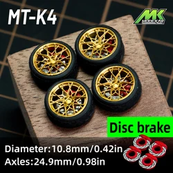 1/64 microkiom Wheel with Rubber Tires 10.8mm Model Car Conversion Parts JDM Hot Wheels MiniGT MT-K