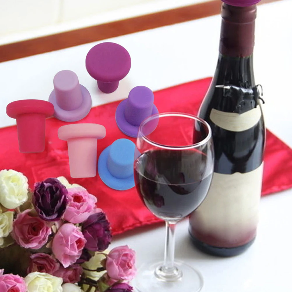 

4Pcs Silicone Wine Stoppers Sealing Cork for Long Term Preservation Ideal Bottle Plug for Wine Olive Oil Vinegar