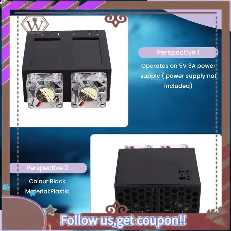 

ABBG-Nerdminer V2 Miner 78KH/S*2 Двухэкранный BTC Solo Lottery Miner Bitcoin Nerd Miner Lotto Miner со светящимся вентилятором A