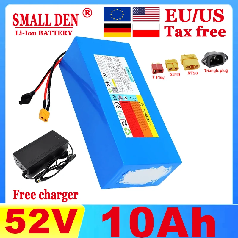 New 21700 52V 10Ah 14S2P Lithium ion Battery Pack 1500W with 30A BMS Power Tool Battery Outdoor Backup Bicycle tricycle Battery