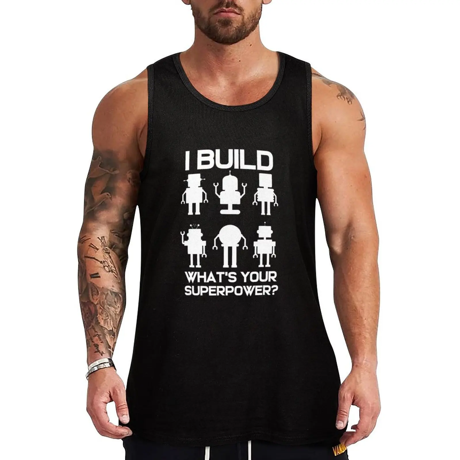 Funny Robotics Engineer Build Robots Tank Top Men's clothing summer Men's tops gym Men's gym articles