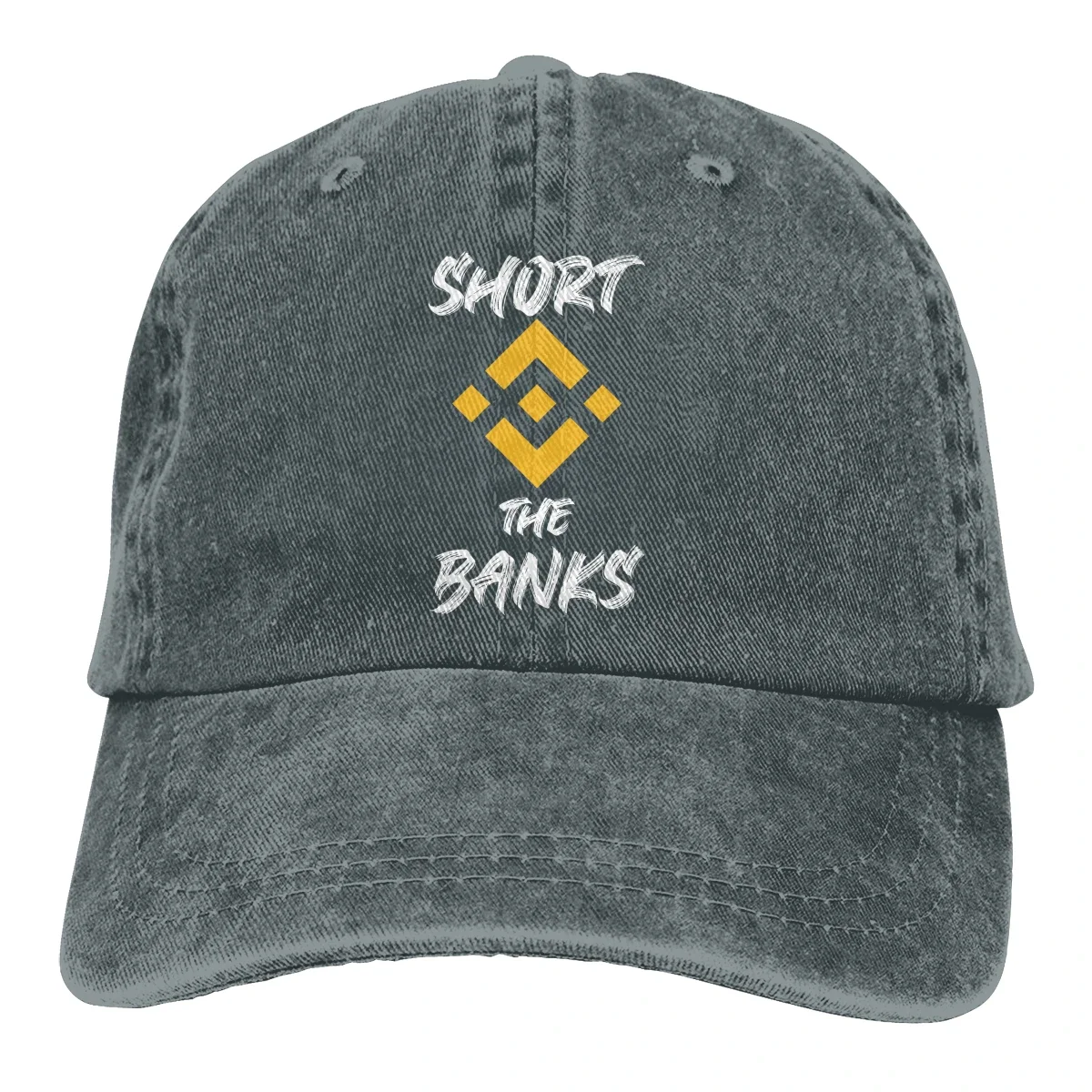 Adjustable Solid Color Baseball Cap Short The Banks Washed Cotton Binance Coin BNB Cryptocurrency Sports Woman Hat