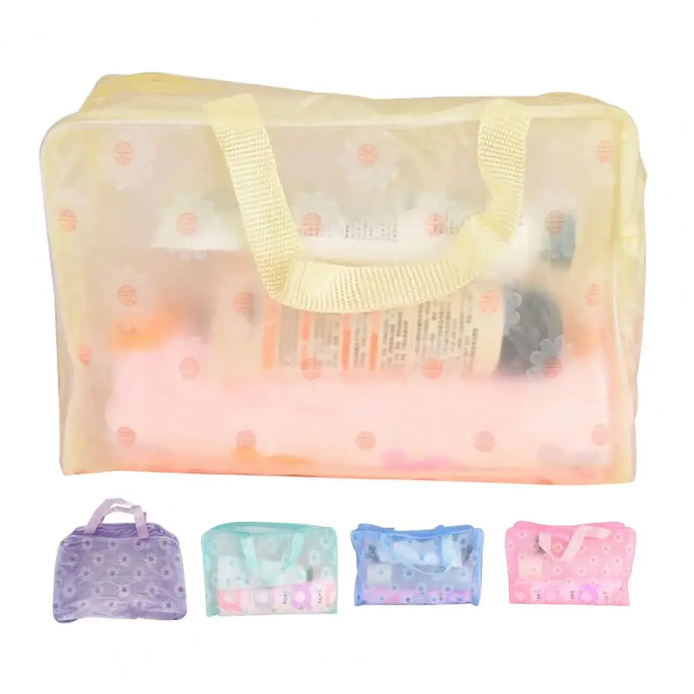 PVC Waterproof Women Makeup Bags Travel Cosmetic Bag Toiletries Organizer Girls Portable Beach Toiletries Bag Bathroom Wash Bag