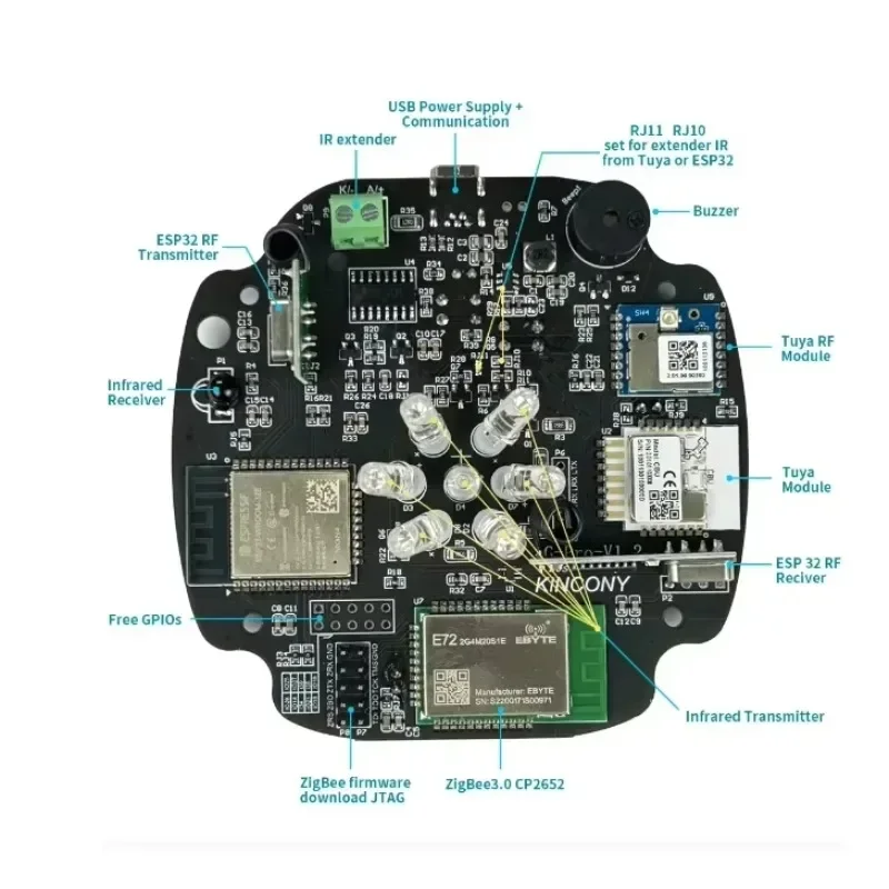 Kincony AG Pro Smart Hub + ESP32 Gateway Tuya Universal Remote IR RF Controller Work With ESPHome Smart Home Assista