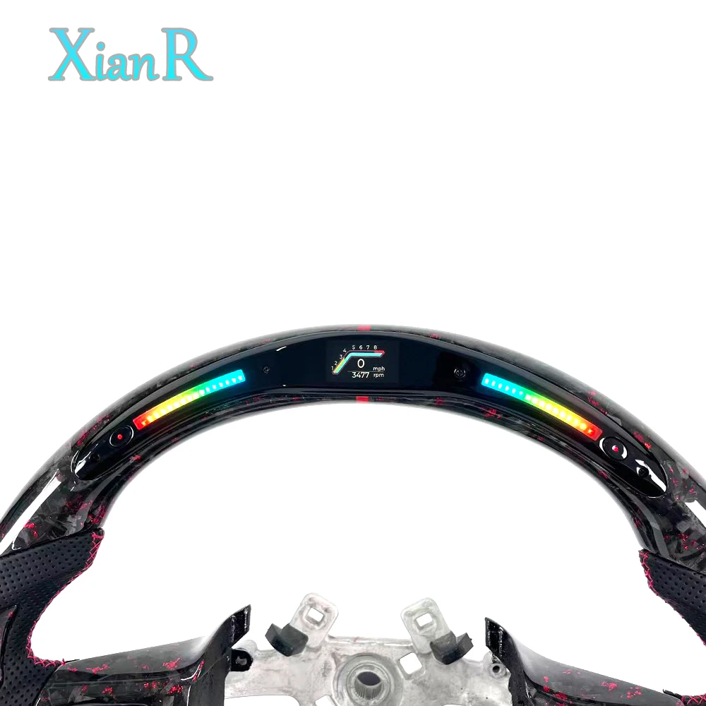 Customization Forged Carbon Fiber LED Display Steering Wheel for Dodge Ram 1500 2500 3500 2010-2018 D Shape