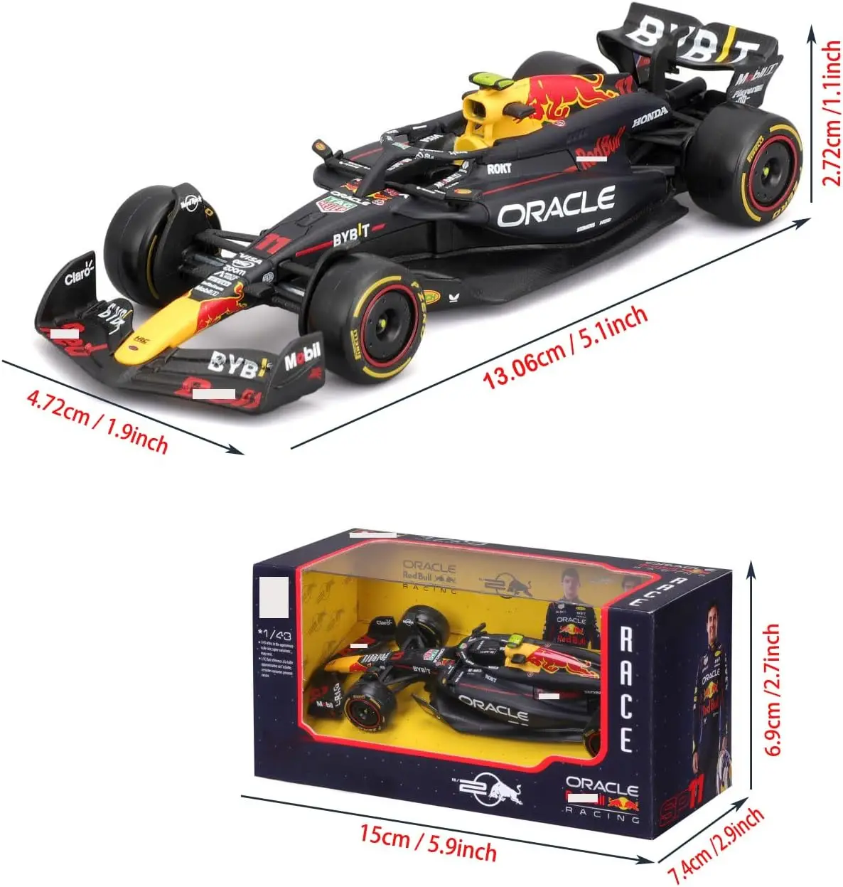 Bburago 1:43 MCL38 2025 Mercedes W16 #63 F1 Racing Red Bull Racing
