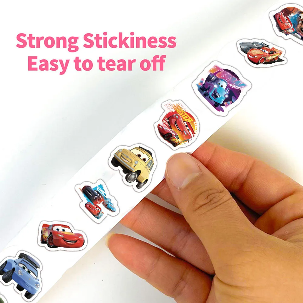 500PCS/Roll Disney Cars Cartoon Stickers Lightning McQueen Decals Graffiti Skateboard Phone Stickers Kids Decorations Labels
