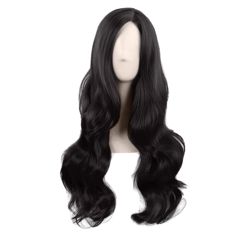 

Tong Man cos wig female long hair animation high temperature silk bangs natural black side long curly hair full head.