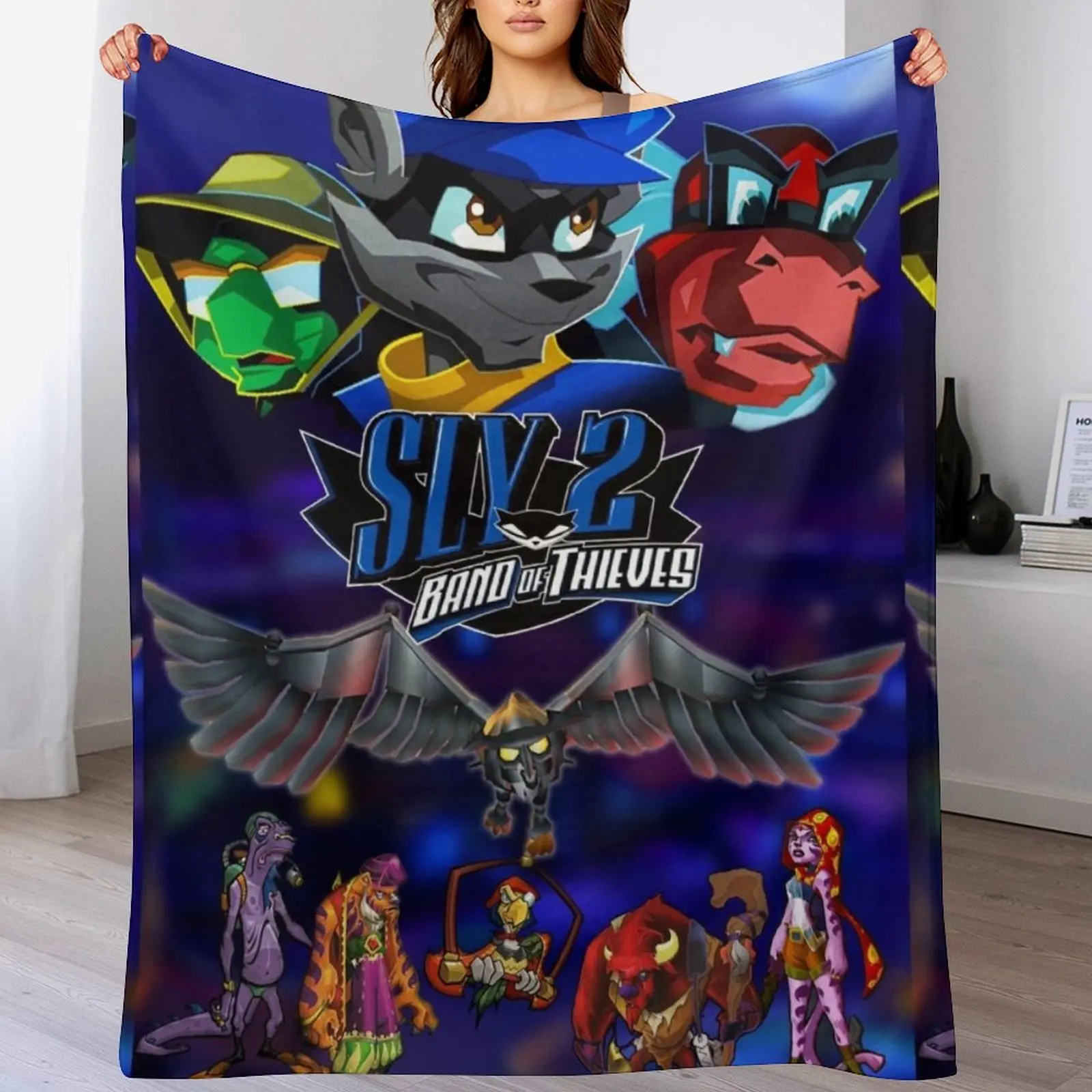 Sly 2 Band of Thieves Klaww Gang Throw Blanket Travel Cute Decorative Sofas sofa bed Blankets