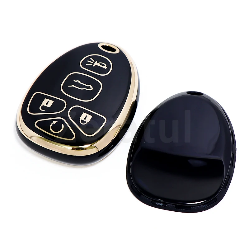 Keyless For Chevy Suburban Tahoe Traverse Cadillac Escalade SRX Buick Enclave GMC Acadia 2007-2016 Yukon XL TPU Key Fob Cover view 5