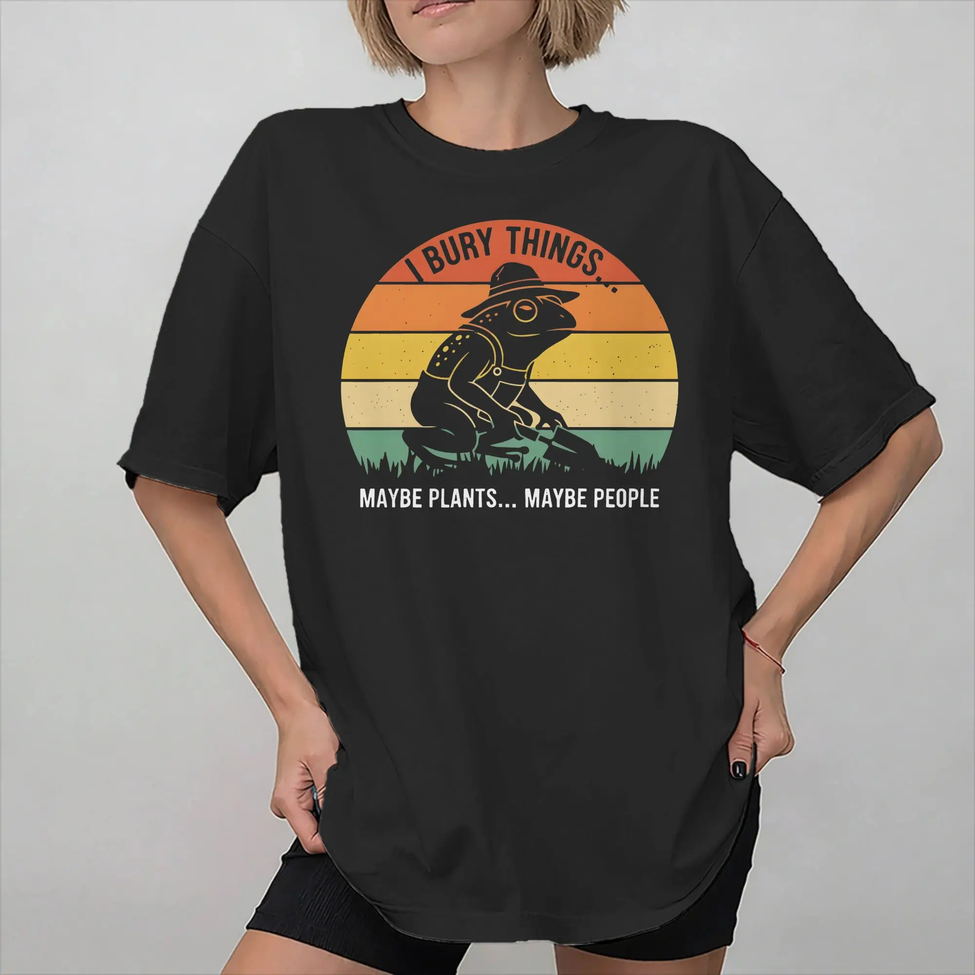 I Bury Things Maybe Plants Maybe People Frog New Arrival T Shirt for Men Women  Cotton  Tee Shirt Clothing