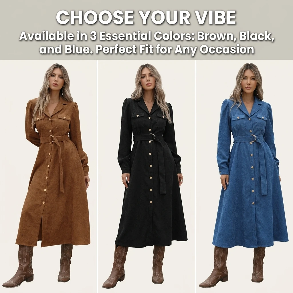 Corduroy Shirt Dress for Women - đánh giá và giá Women'S Fashion Utility Belt