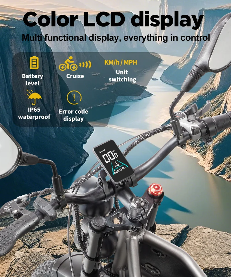 Electric Bike for Adults RANDRIDE DM711, 2000W Motor, 48V 20Ah Removable Lithium Battery, 20*4.0 inch Fat TireFull Suspension Electric Mountain Bike, Mechanical Brake, Long Range Off-Road Beach Snow Bicycle, 40-45KMH Max Speed image 7