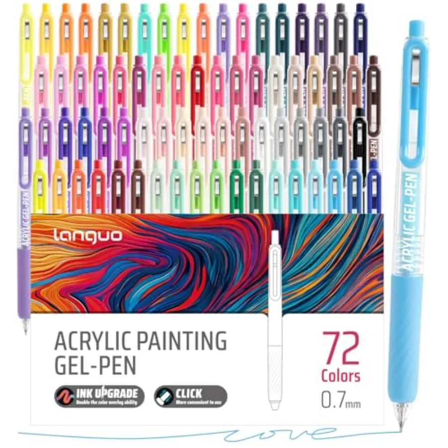 

Гелевые ручки для раскрашивания, 72 цвета, выдвижные цветные ручки для черной и белой бумаги, тонкий наконечник 0,7 мм, красочные ручки для рисования.