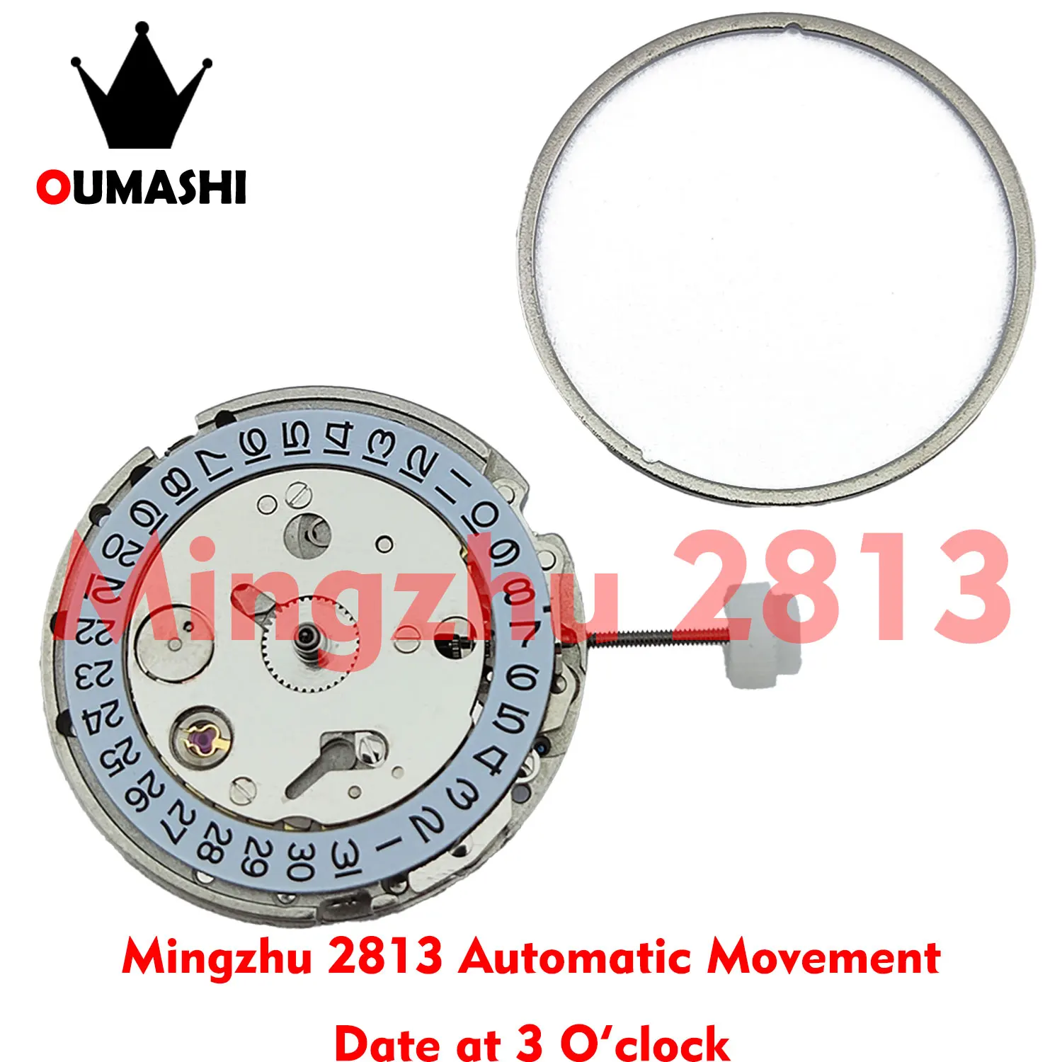 

China Original 2813 Movement MingZhu Automatic Movement Date at 3 O'clock 17 Jewel Watch part Quality guarantee