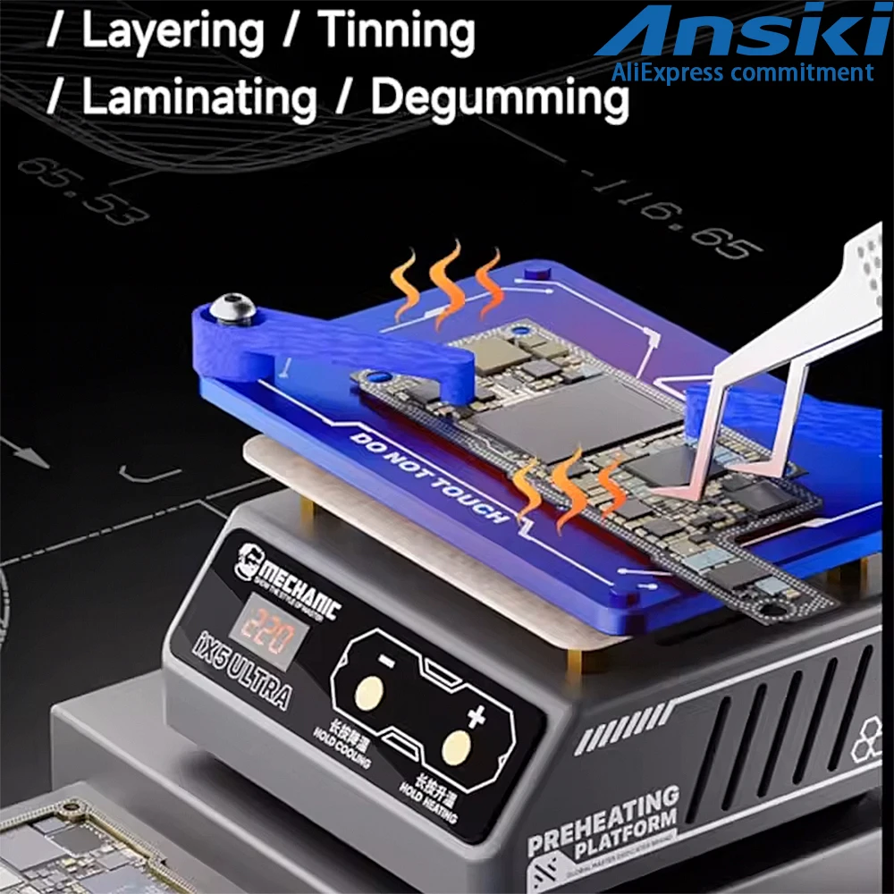 MECHANIC IX5 Ultra Heating Platform Preheater for Motherboard Layering Tin Planting Glue Removal - Electronic Repair Heating Too