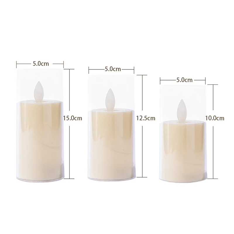 2/3 Uds. Velas LED parpadeantes sin llama, luz de té electrónica alimentada por batería, vela de té LED, decoración de boda