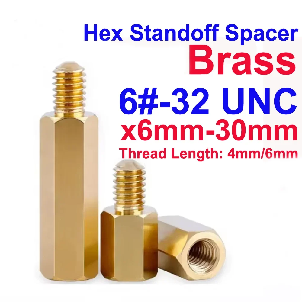

10Pcs/Lot Copper Column 6# 32 UNC Hexagon Screw Column Computer Chassis Motherboard Isolation Column Nuts
