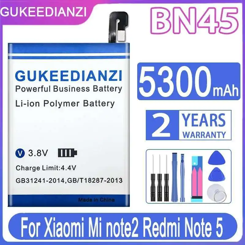 

Long-Lasting Mobile Phone Battery For Xiaomi Redmi Note 5 Note5 BN45 Lightweight 5300Mah