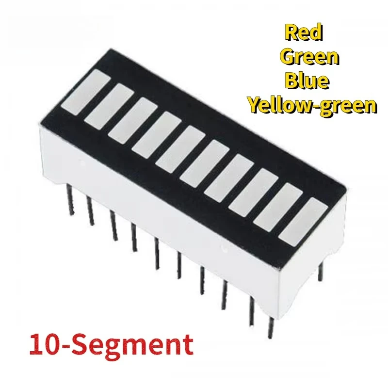 Módulo de pantalla Led de tubo Digital de 10 segmentos, 5/10 Uds., rojo/verde/azul/amarillo-verde, pantallas LED de 20 pines para Arduino
