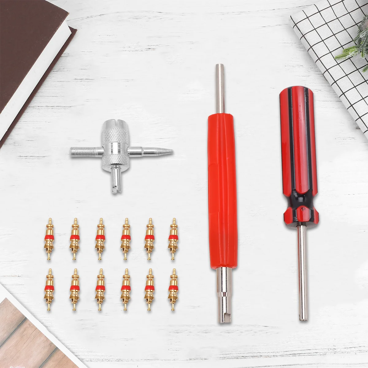 

Electric Bike Electrocar Repair Tool Single Head Repairing Valve Core Repairtool for Red Remover