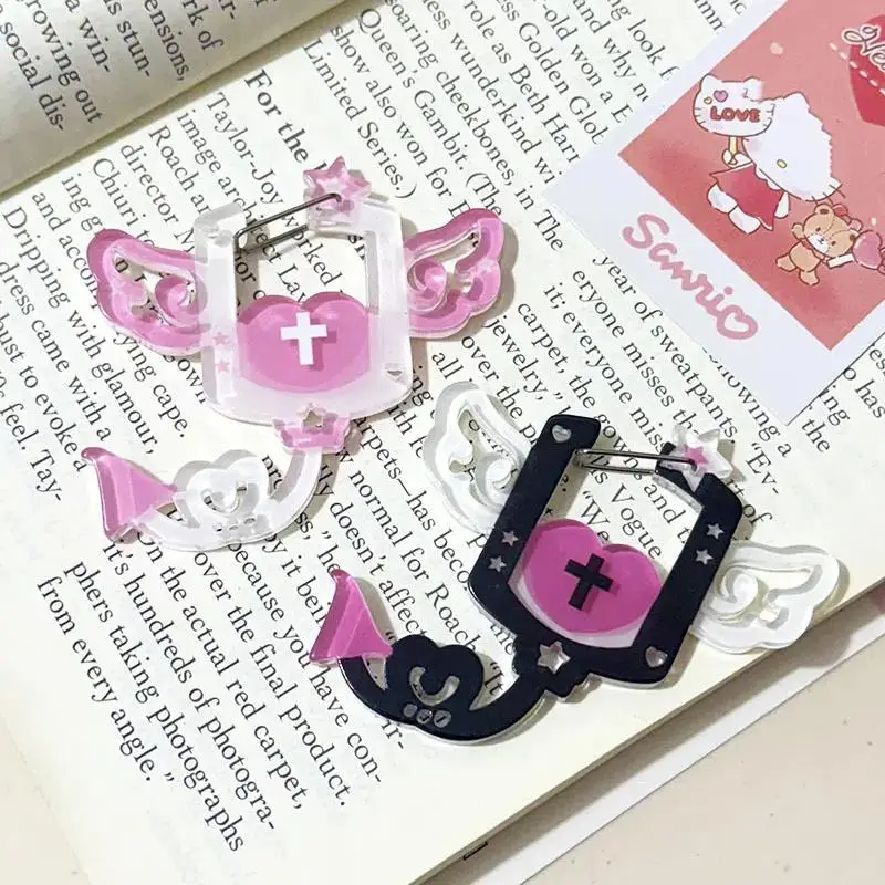 Kawaii Illustration Trinkets Keychain Bag Charms Acrylic Pendant Decoration Carabiner Backpack Pendant Handbook Decoration Gift