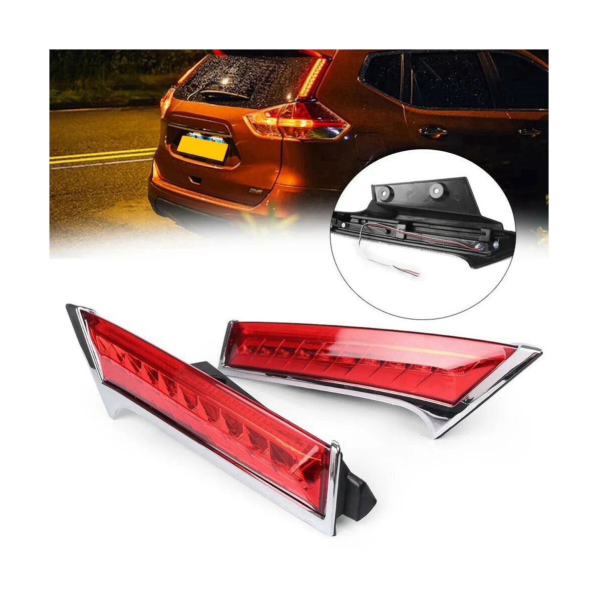 

Rear Window Column Light Brake Light Rear Tail Light Without Steering Function Car for Kizashi Rogue 2014-2019