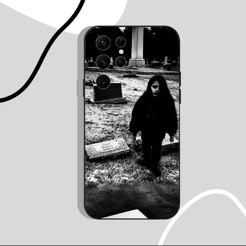 حافظة هاتف كريستال كاسلز باند أليس زجاجية لهاتف سامسونج S25، S24 Ultra، S20، S30 plus، S22 Plus، S23، Ultra 5G غلاف أسود من السيليكون