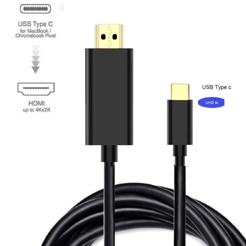 USB C cable 3.1 Type C to HDMI-compatible 4K 60HZ 1.8M 6Ft HDTV Adapter For Macbook Sumsung S8 Huawei MateBook Thunderbolt 3