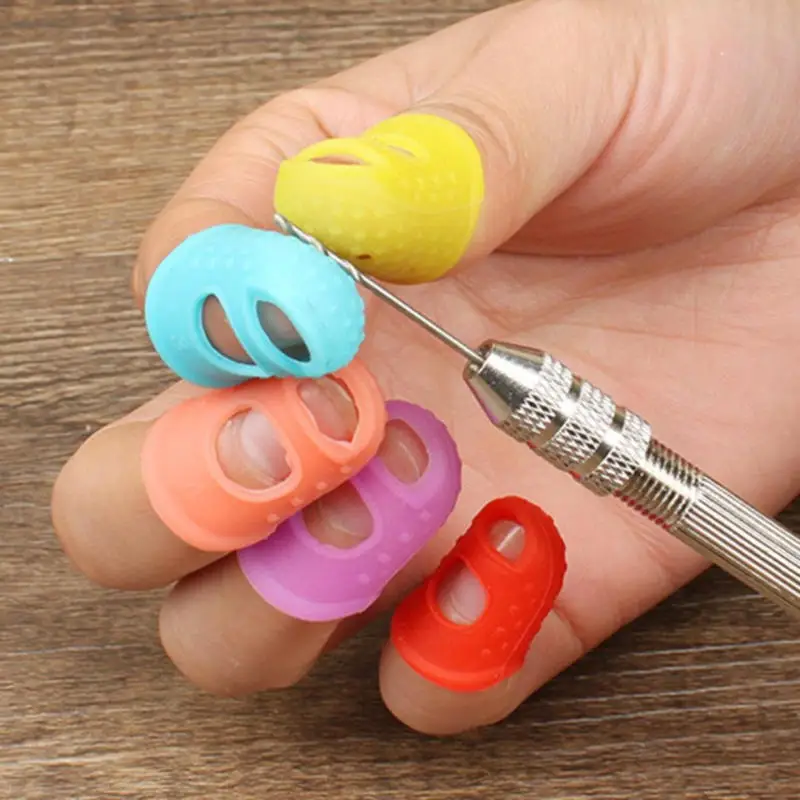

Multifunctional Silicone Thimbles Hollowed Out Breathable Protective Finger Sleeve DIY Crafts Sewing Accessories Supplies