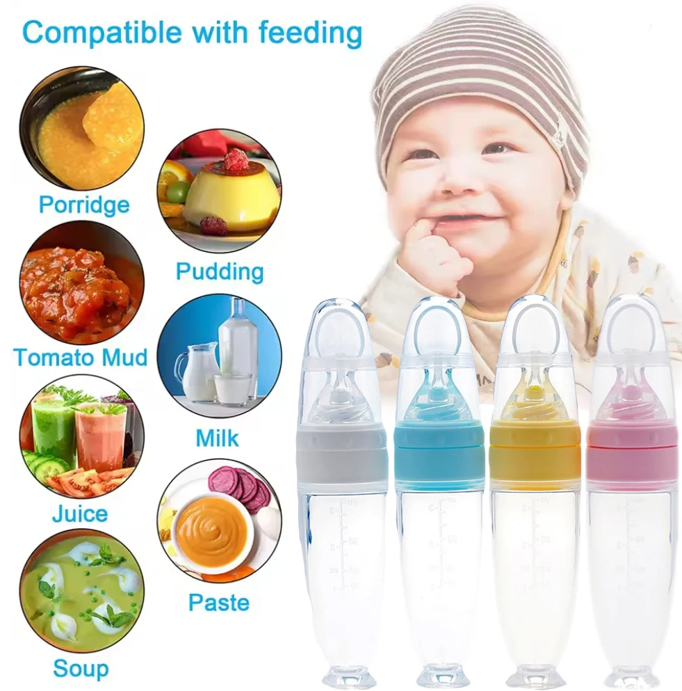 Silicone Baby's Feeding Spoon Silicone Bottle Food Supplement Children's Rice Paste