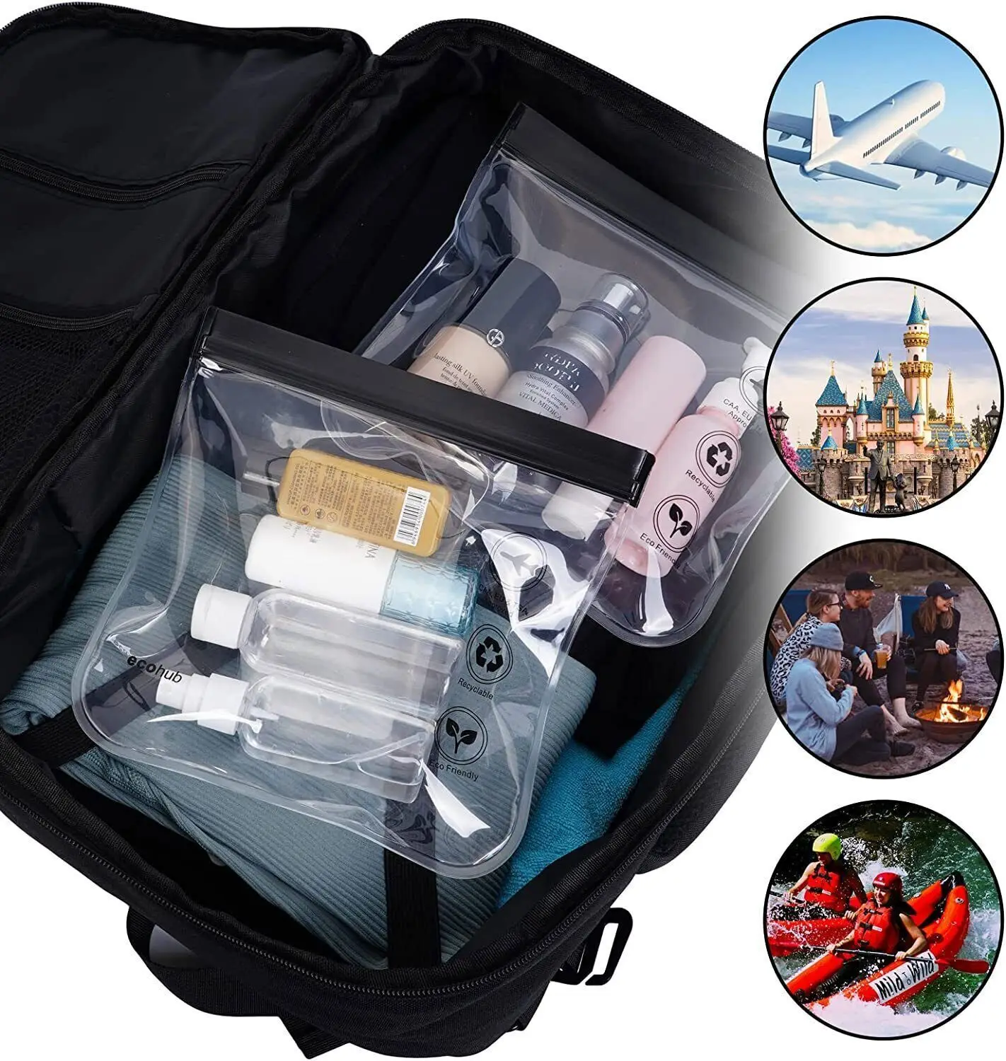 Waterproof EVA Storage Bags Transparent Travel Bags Clear Makeup Wash Pouch Portable Cleaning Storage Organizer