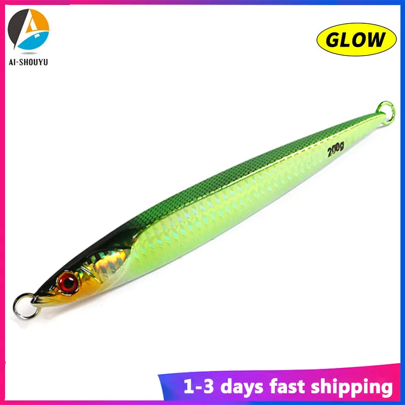 

AI-SHOUYU Metal Jig Fast Sinking Casting Spoon 150g 200g Hard Bait Lead Jigging Saltwater Fishing Tackle Minnow Lure