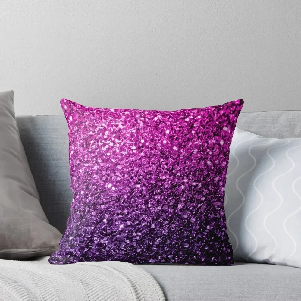 

Purple Pink Ombre faux glitter sparkles (Photo of Glitter - Not Reflective) Throw Pillow Ornamental Pillow pillow